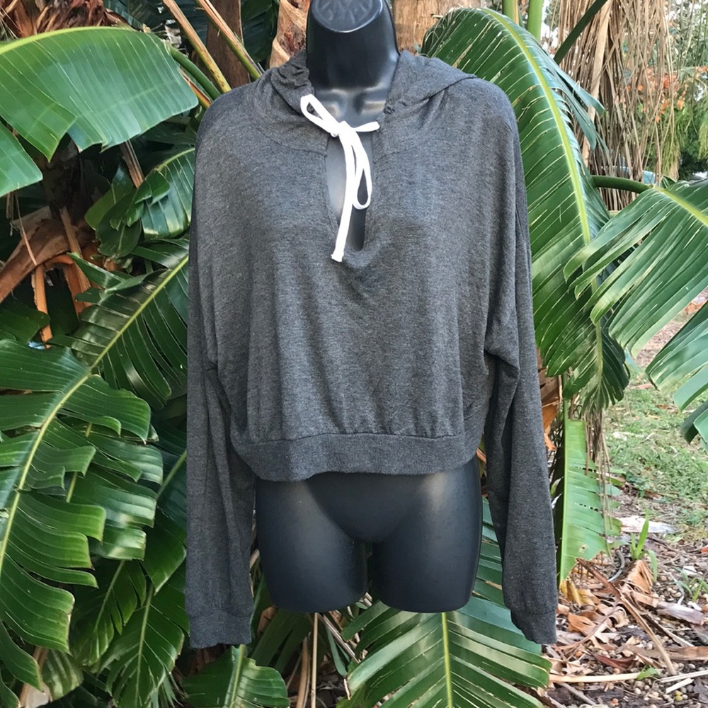 Crop drop shouldered hoodie
